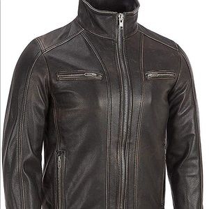 BLACK RIVET - EUC!!! Motorcycle-Style Distressed Leather Jacket, Men’s XL